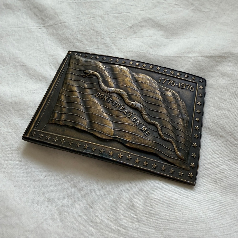Vintage Don’t Tread on Me brass belt buckel